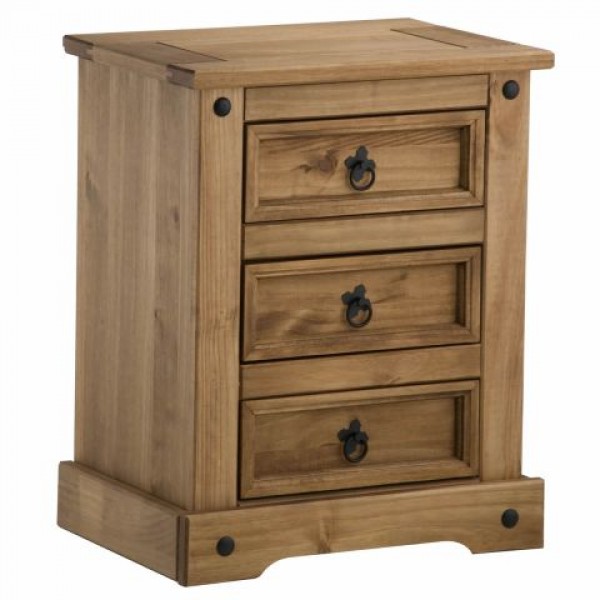 Madrid 3 drawer bedside cabinet